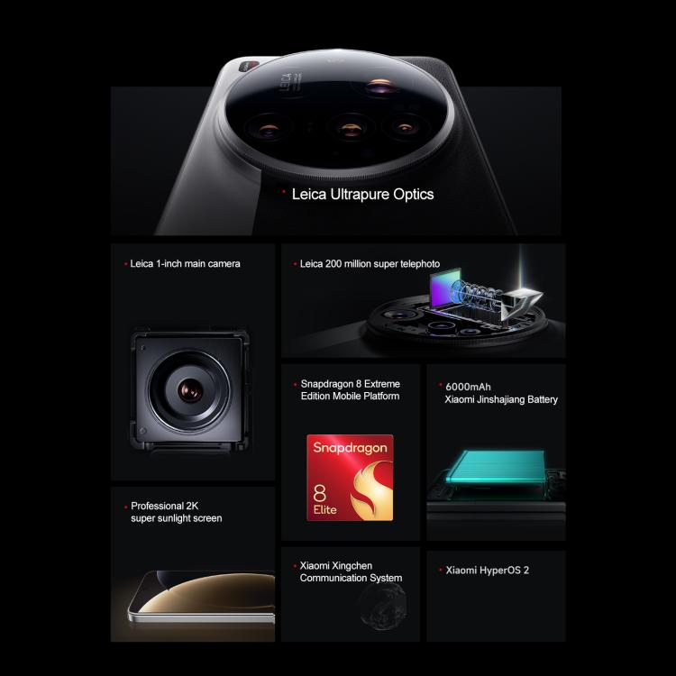 Xiaomi 15 Ultra,16GB+1TB, 3D Ultrasonic Fingerprint, 200MP Camera, 6.73 inch Xiaomi HyperOS 2 Snapdragon 8 Elite Octa Core 3nm, NFC, Network: 5G