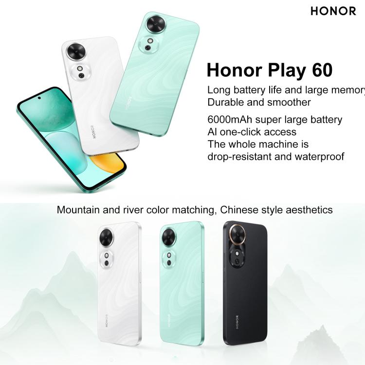 Honor Play 60, 6GB+128GB, Side Fingerprint, 6.61 inch MagicOS 9.0 Dimensity 6300 Octa Core, Network: 5G, OTG