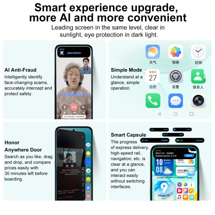 Honor Play 60, 6GB+128GB, Side Fingerprint, 6.61 inch MagicOS 9.0 Dimensity 6300 Octa Core, Network: 5G, OTG