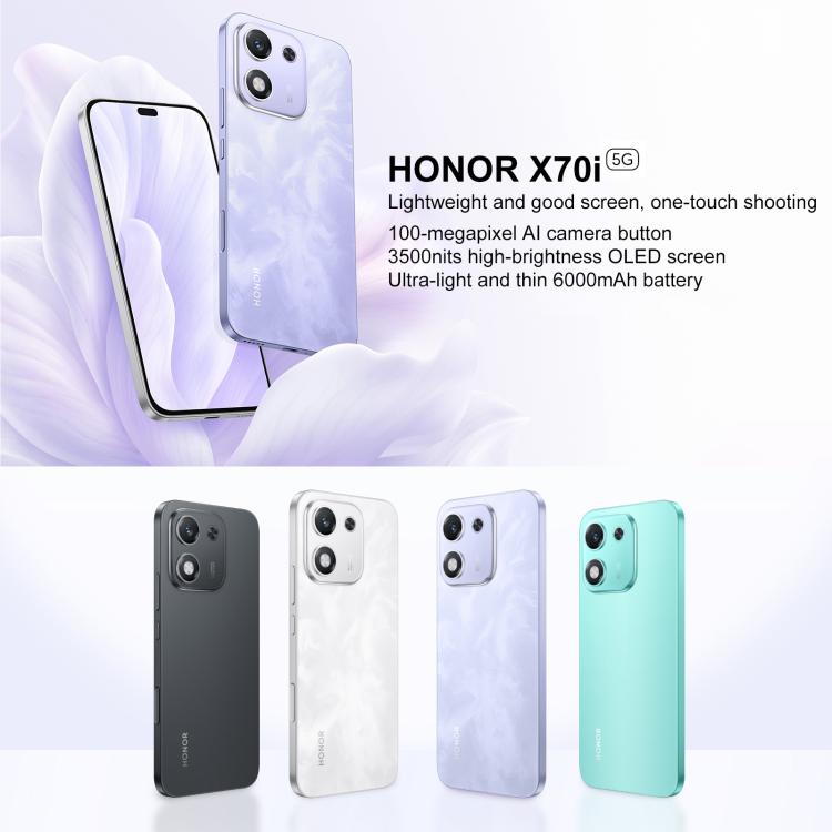 Honor X70i, 8GB+256GB, In-screen Fingerprint, 6.7 inch MagicOS 9.0 Android 15.0 Dimensity 7025 Ultra Octa Core, Network: 5G, OTG, NFC