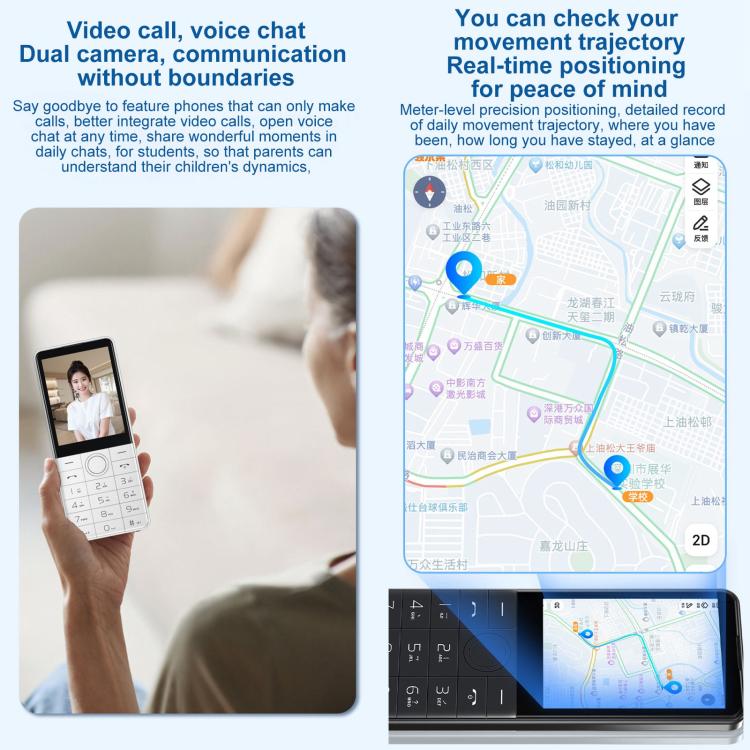 DOOV Z17 Pro Keypad Phone, 3GB+32GB, 2.8 inch Android 13 Mediatek MT6762 Octa Core, Network: 4G