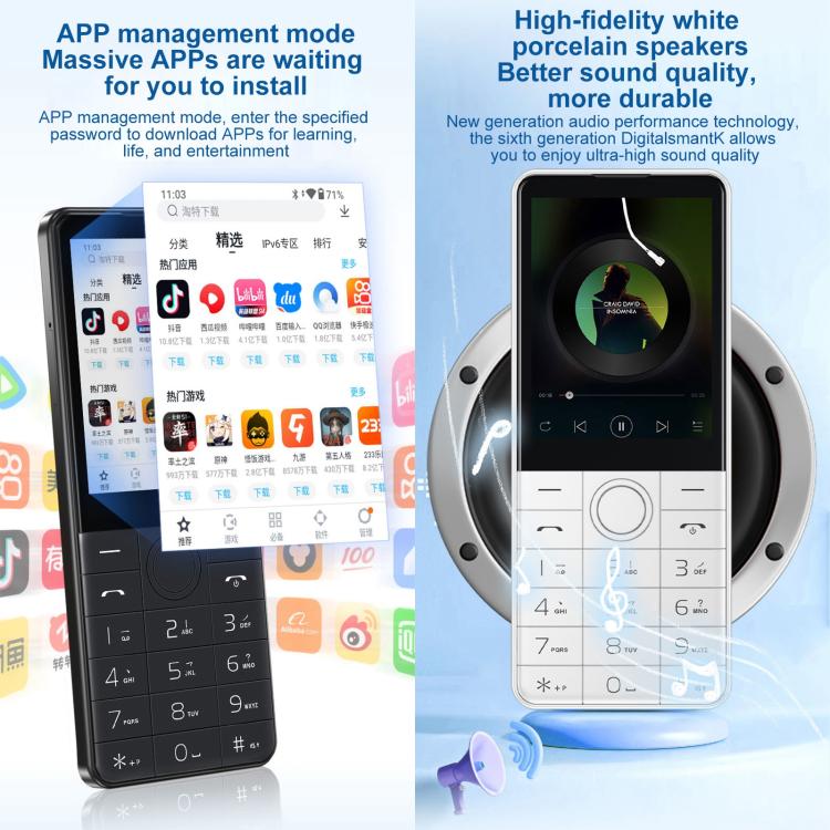 DOOV Z17 Pro Keypad Phone, 3GB+32GB, 2.8 inch Android 13 Mediatek MT6762 Octa Core, Network: 4G