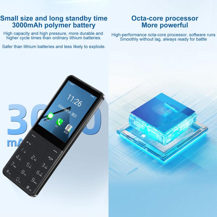 DOOV Z17 Pro Keypad Phone, 3GB+32GB, 2.8 inch Android 13 Mediatek MT6762 Octa Core, Network: 4G