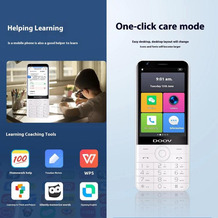 DOOV R17 Pro /  Z17 Keypad Phone, 4GB+64GB, 3.5 inch Android 12 Mediatek MT6761 Quad Core, Network: 4G, Support Google Store