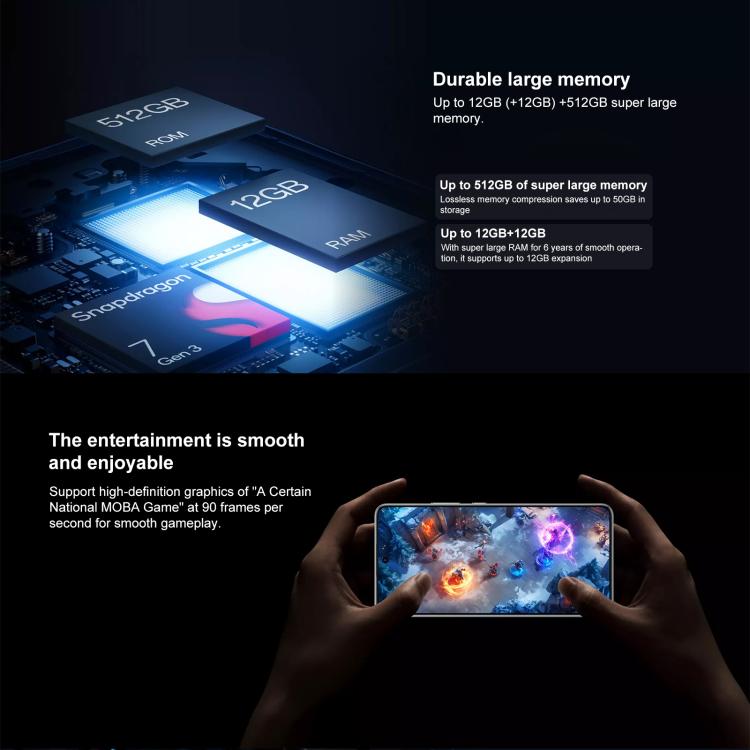 OPPO A6 GT, 12GB+512GB, Screen Fingerprint, 6.8 inch ColorOS 15.0 Android 15 Qualcomm Snapdragon 7 Gen 3 Octa Core, NFC,Network: 5G