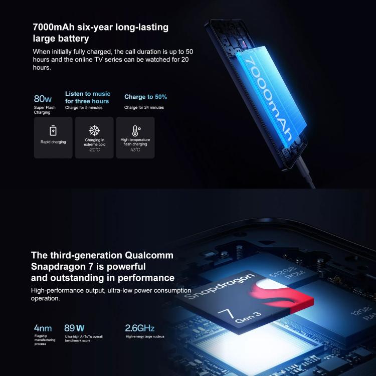 OPPO A6 GT, 8GB+256GB, Screen Fingerprint, 6.8 inch ColorOS 15.0 Android 15 Qualcomm Snapdragon 7 Gen 3 Octa Core, NFC,Network: 5G