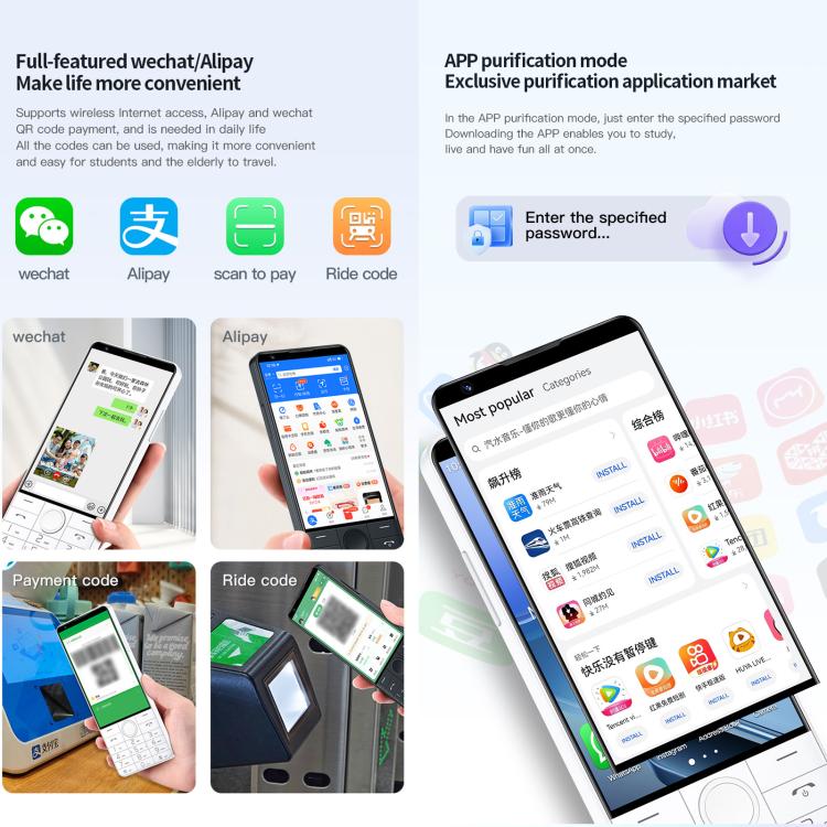 DOOV R70 Keypad Phone, 6GB+128GB, 4 inch Android 13 Mediatek MT6762 Octa Core, Network: 4G, Support Google Store, No Camera