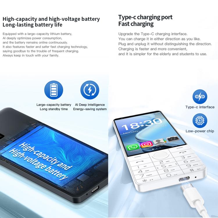 DOOV R70 Keypad Phone, 6GB+128GB, 4 inch Android 13 Mediatek MT6762 Octa Core, Network: 4G, Support Google Store, No Camera