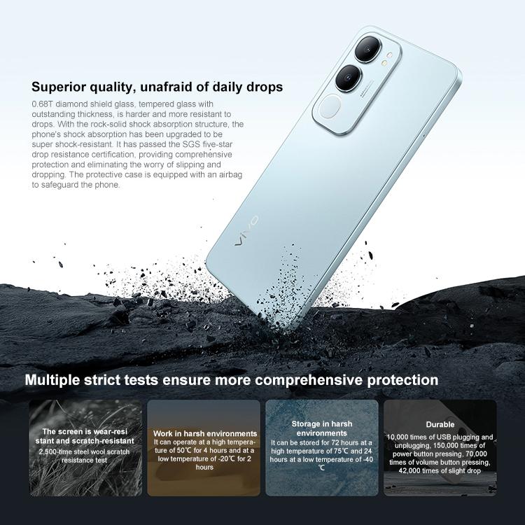 vivo Y50 5G, 8GB+256GB, Face ID / Side Fingerprint, 6.74 inch Android 15 OriginOS 5 Dimensity 6300 Octa Core, OTG, Network: 5G