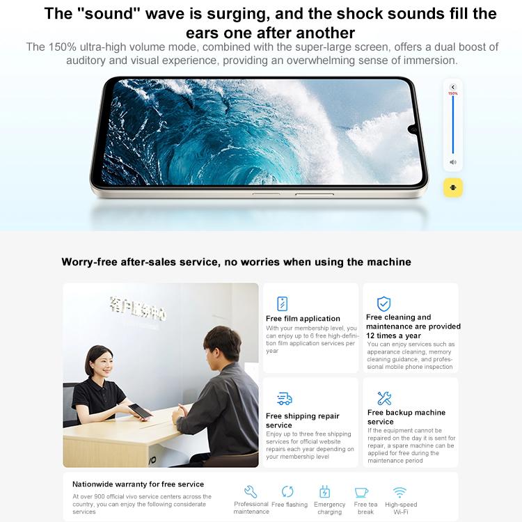 vivo Y50m 5G, 12GB+256GB, Face ID / Side Fingerprint, 6.74 inch Android 15 OriginOS 5 Dimensity 6300 Octa Core, OTG, Network: 5G