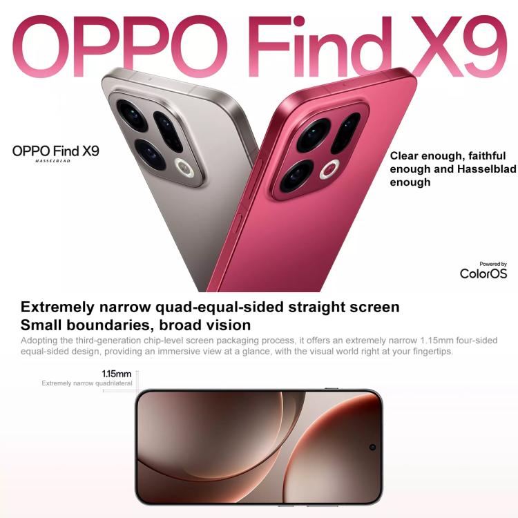 OPPO Find X9 AI Phone, 12GB+512GB, Screen Fingerprint, 6.59 inch ColorOS 16.0 Dimensity 9500 Octa Core, NFC, OTG, Network: 5G