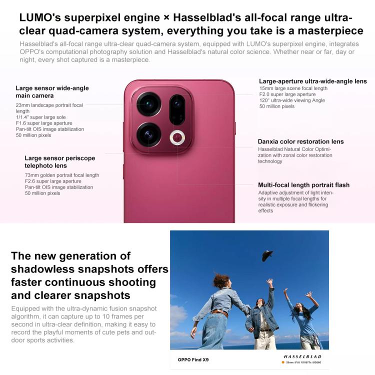 OPPO Find X9 AI Phone, 16GB+1TB, Screen Fingerprint, 6.59 inch ColorOS 16.0 Dimensity 9500 Octa Core, NFC, OTG, Network: 5G