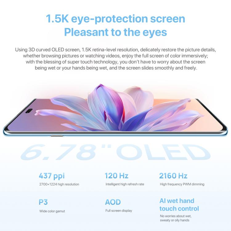 HUAWEI Enjoy 70X Vitality Edition, 8GB+512GB, Screen Fingerprint Identification, 6.78 inch HarmonyOS 4.2 Octa Core, OTG, Not Support Google Play