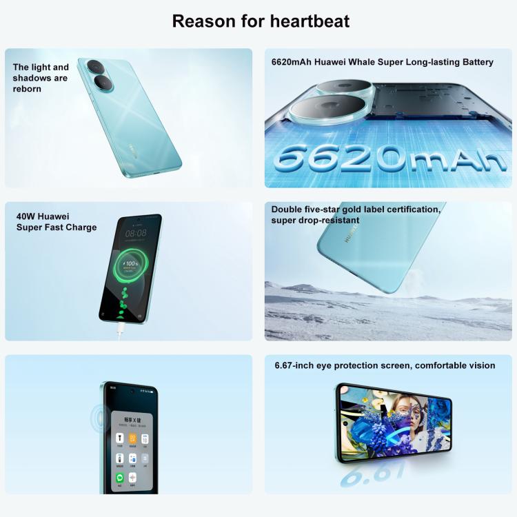 HUAWEI Enjoy 80, 8GB+256GB, Side Fingerprint, 6.67 inch HarmonyOS 4.0, OTG, Not Support Google Play