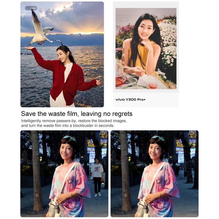 vivo Y300 Pro+, 8GB+128GB, Face ID / Screen Fingerprint, 6.77 inch Android 15 OriginOS 5 Snapdragon 7s Gen 3 Octa Core, OTG, NFC, Network: 5G