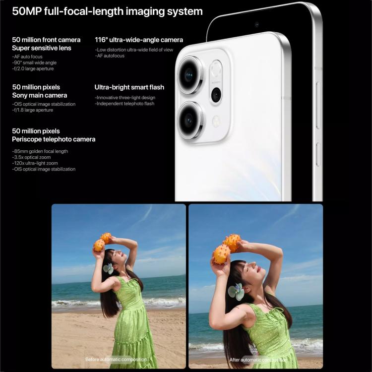 OPPO Reno14 AI Phone, 16GB+1TB, Screen Fingerprint, 6.59 inch ColorOS 15.0 Dimensity 8350 Octa Core, NFC, OTG, Network: 5G