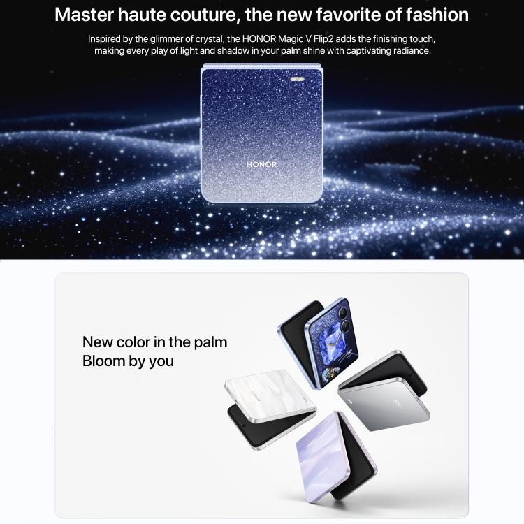 Honor Magic V Flip2, 12GB+256GB, 6.82 inch + 4.0 inch MagicOS 9.0.1  Android 15 Snapdragon 8 Gen 3 Octa Core, Network: 5G, NFC, OTG
