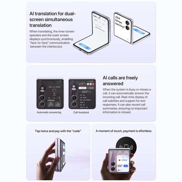 Honor Magic V Flip2, 16GB+1TB, 6.82 inch + 4.0 inch MagicOS 9.0.1  Android 15 Snapdragon 8 Gen 3 Octa Core, Network: 5G, NFC, OTG