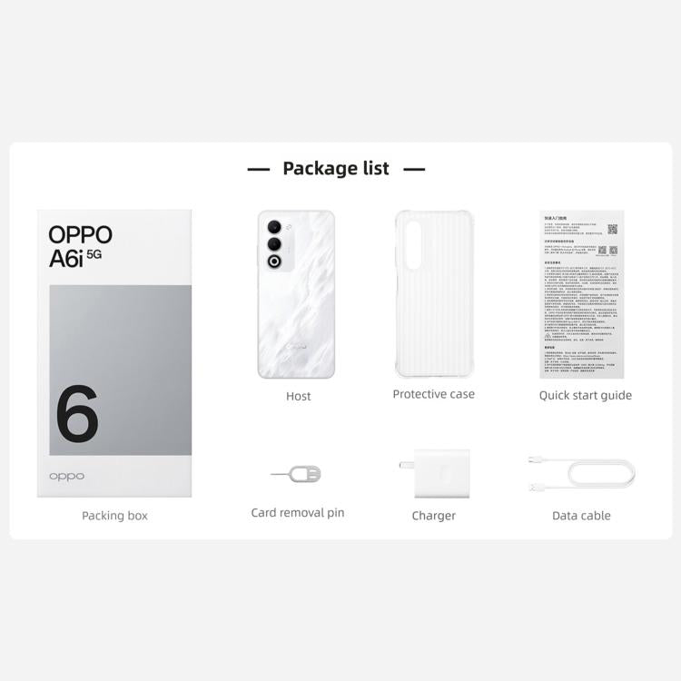 OPPO A6i 5G, 8GB+256GB, Side Fingerprint, 6.67 inch ColorOS 15 Android 15 Dimensity 6300 Octa Core, Network: 5G