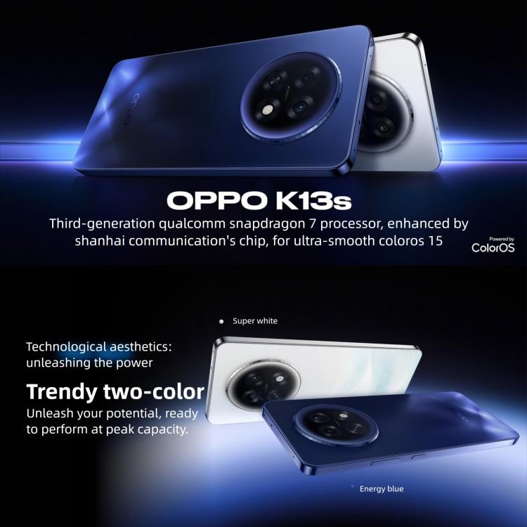 OPPO K13s 5G, 12GB+256GB, Screen Fingerprint, 6.8 inch ColorOS 15.0 Android 15 Snapdragon 7 Gen 3 Octa Core, NFC, Network: 5G