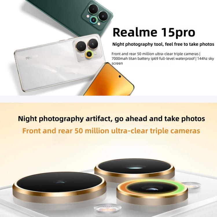 Realme 15 Pro, 12GB+256GB, 6.8 inch Realme UI 6.0 Android 15 Snapdragon 7 Gen Octa Core, NFC, Network: 5G
