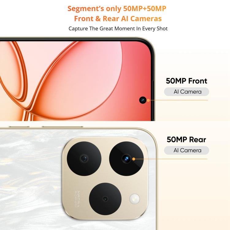 Realme 15T, 12GB+256GB, Screen Fingerprint Identification, 6.57 inch Realme UI 6.0 Android 15 MediaTek Dimensity 6400 Max Octa Core, NFC, Network: 5G