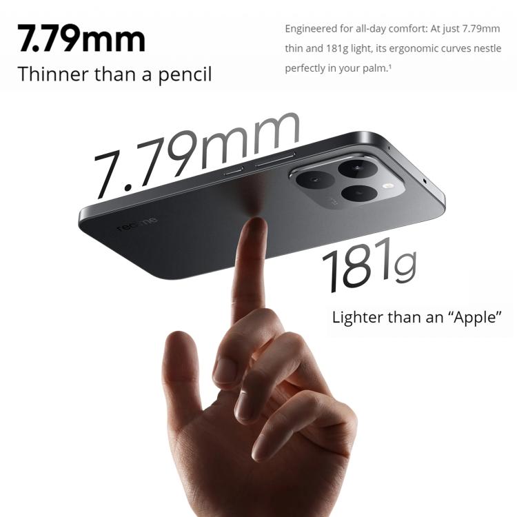 Realme 15T, 12GB+256GB, Screen Fingerprint Identification, 6.57 inch Realme UI 6.0 Android 15 MediaTek Dimensity 6400 Max Octa Core, NFC, Network: 5G