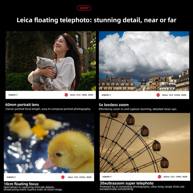 Xiaomi 17, 16GB+512GB, 3D Ultrasonic Fingerprint, 6.3 inch Xiaomi HyperOS 3 Snapdragon 8 Elite Gen 5 Octa Core, NFC, Network: 5G