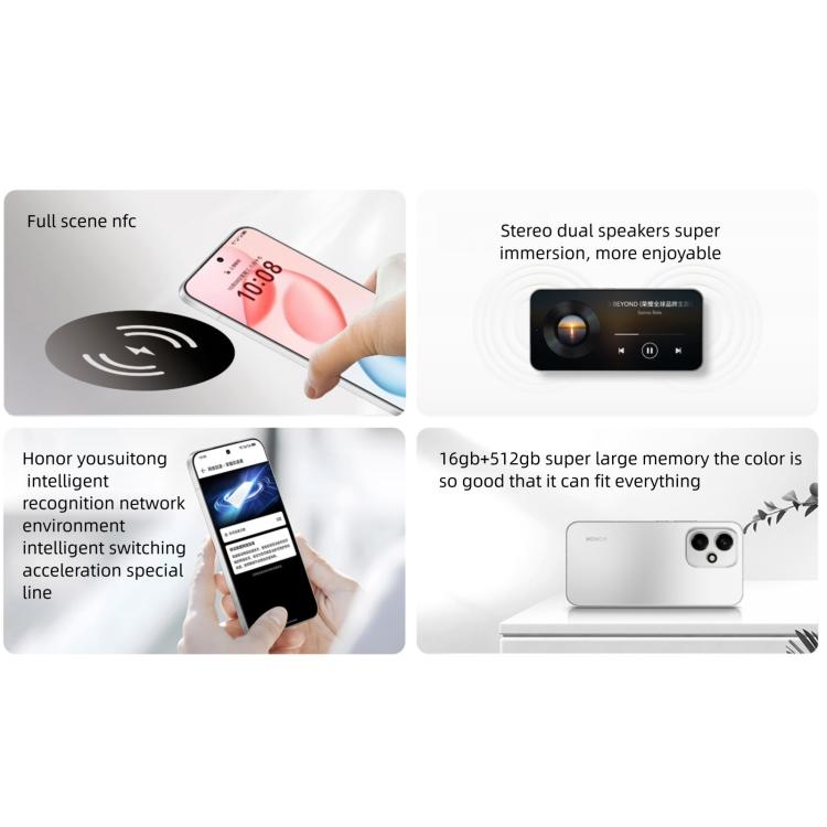 Honor 400, 12GB+256GB, Screen Fingerprint, 6.55 inch MagicOS 9.0 / Android 15 Snapdragon 7 Gen 4 Octa Core, Network: 5G, NFC, OTG, Support Google Play