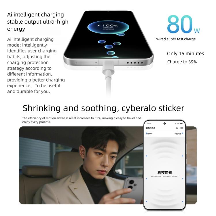 Honor 400, 16GB+512GB, Screen Fingerprint, 6.55 inch MagicOS 9.0 / Android 15 Snapdragon 7 Gen 4 Octa Core, Network: 5G, NFC, OTG