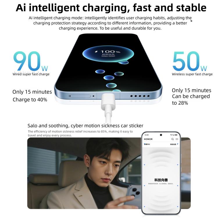 Honor 400 Pro, 12GB+256GB, Screen Fingerprint, 6.55 inch MagicOS 9.0 / Android 15 Snapdragon 8 Gen 3 Octa Core, Network: 5G, NFC, OTG