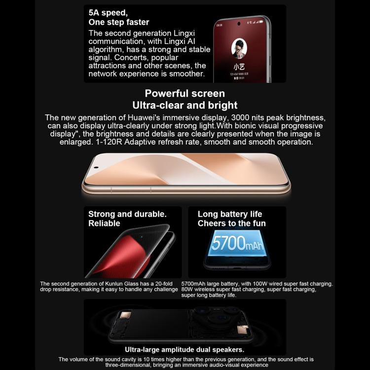 HUAWEI Pura 80 Pro, 12GB+256GB, Side Fingerprint Identification, 6.8 inch HarmonyOS 5.1, NFC, OTG, Not Support Google Play