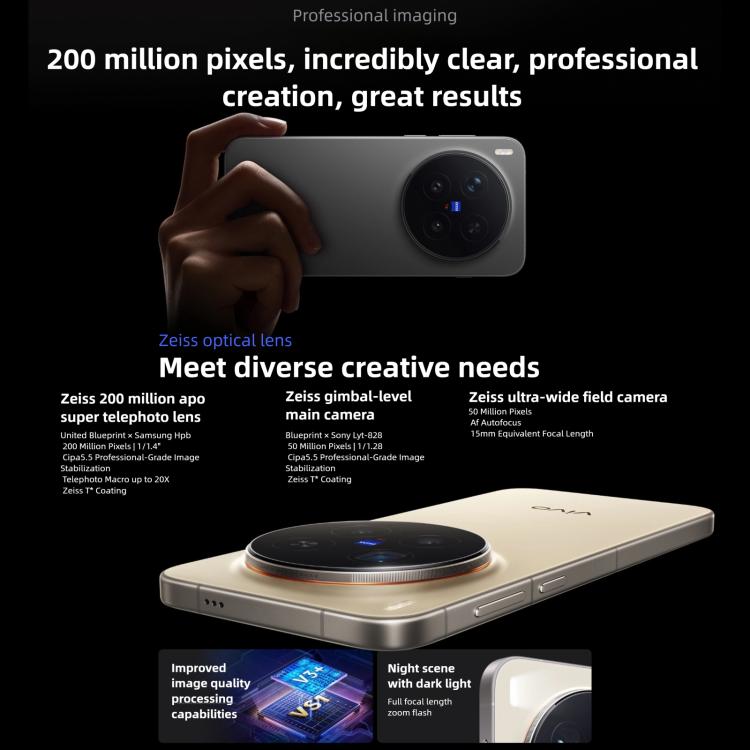 vivo X300 Pro, 16GB+1TB,  6.78 inch OriginOS 6 Android 16 Dimensity 9500 Octa Core, OTG, NFC, Network: 5G