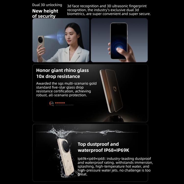 Honor Magic8 Pro, 12GB+256GB, Screen Fingerprint, 6.71 inch MagicOS 10.0 / Android 16 Snapdragon 8 Elite Gen 5 Octa Core, Network: 5G, NFC, OTG