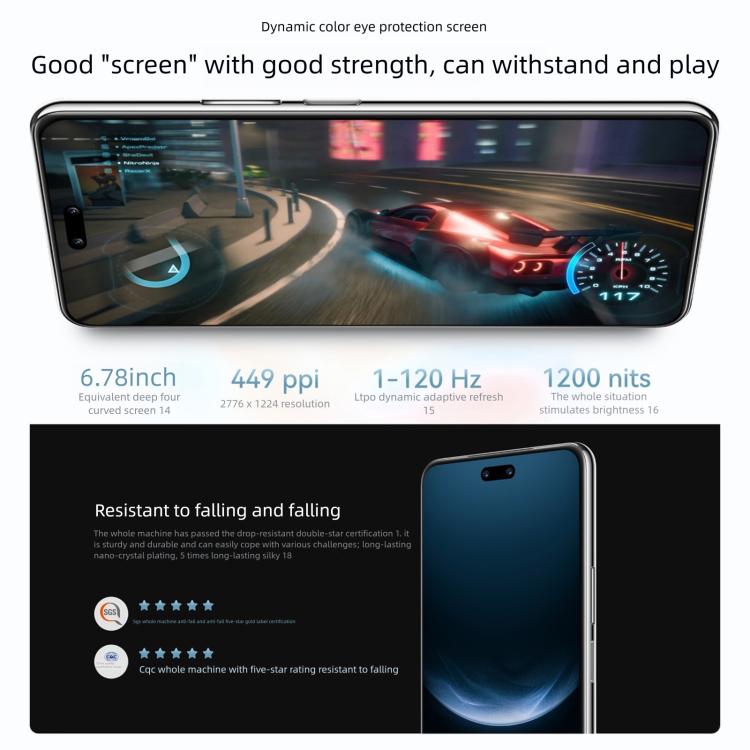 Huawei nova 14 Pro Kunlun Glass, 12GB+512GB, Side Fingerprint Identification, 6.78 inch HarmonyOS 5.0, NFC, OTG, Not Support Google Play