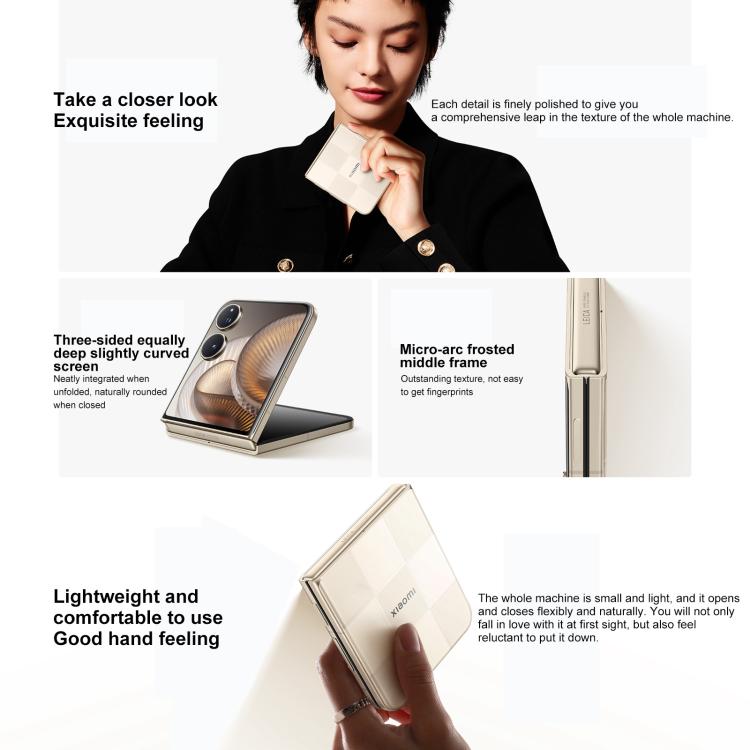 Xiaomi MIX Flip 2, 12GB+256GB, 6.86 inch + 4.01 inch Xiaomi HyperOS 2 Snapdragon 8 Elite Octa Core, NFC, Network: 5G