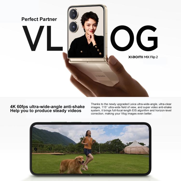 Xiaomi MIX Flip 2, 12GB+512GB, 6.86 inch + 4.01 inch Xiaomi HyperOS 2 Snapdragon 8 Elite Octa Core, NFC, Network: 5G