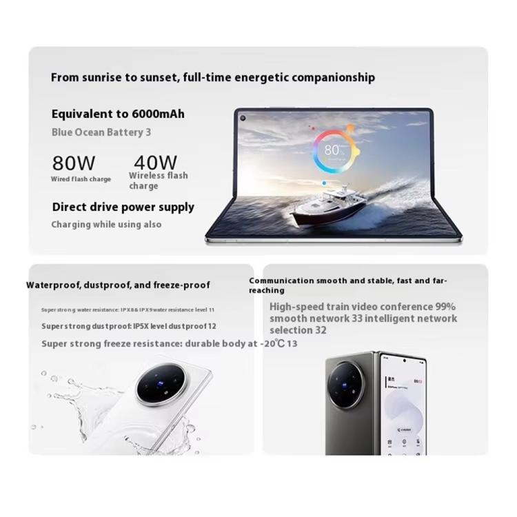 vivo X Fold5, 16GB+1TB, 8.03 inch + 6.53 inch Android 15 OriginOS 5 Snapdragon 8 Gen 3 Octa Core, OTG, NFC, Network: 5G