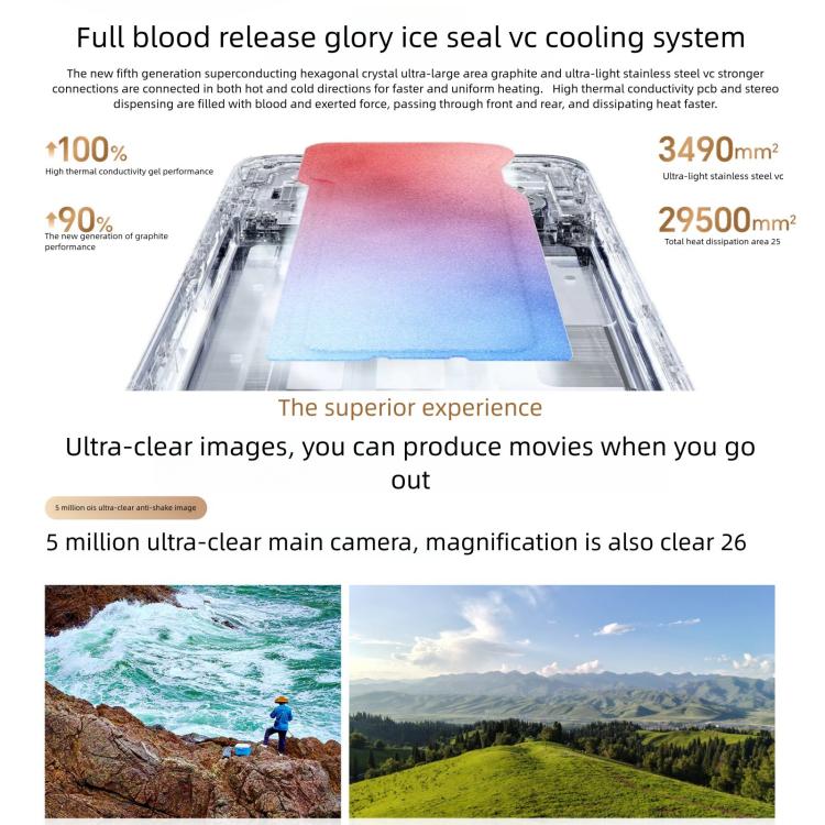 HonorX70, 8GB+128GB, Screen Fingerprint, 6.79 inch MagicOS 9.0 Snapdragon 6 Gen 4 Octa Core, Network: 5G, OTG, NFC, Support Google Play