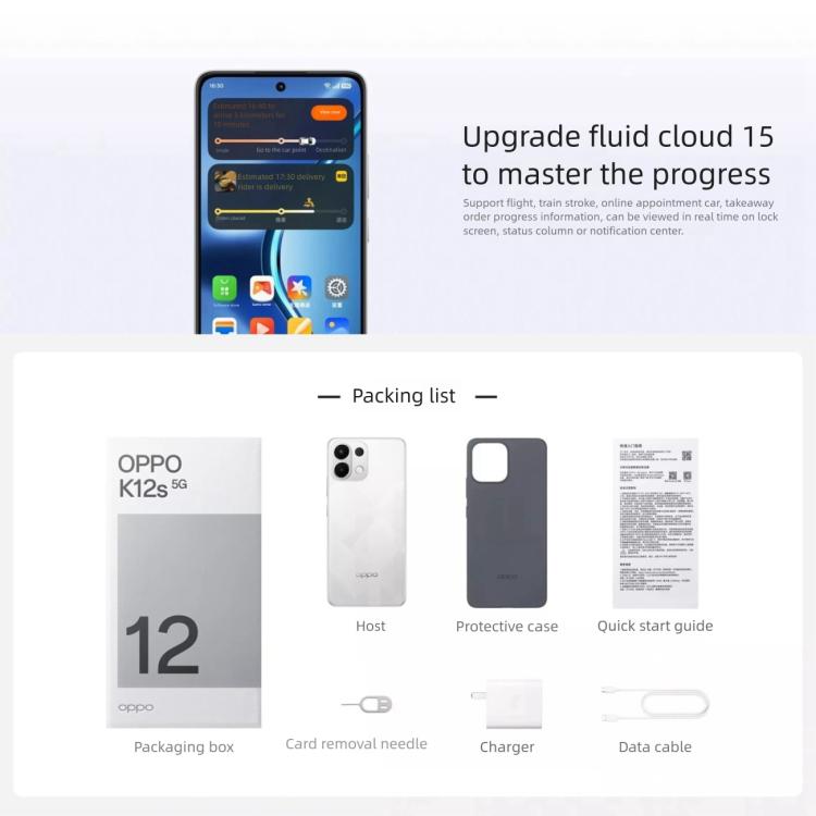OPPO K12s 5G, 8GB+256GB, Screen Fingerprint, 6.67 inch ColorOS 15.0 Snapdragon Gen 4 Octa Core, NFC, Network: 5G