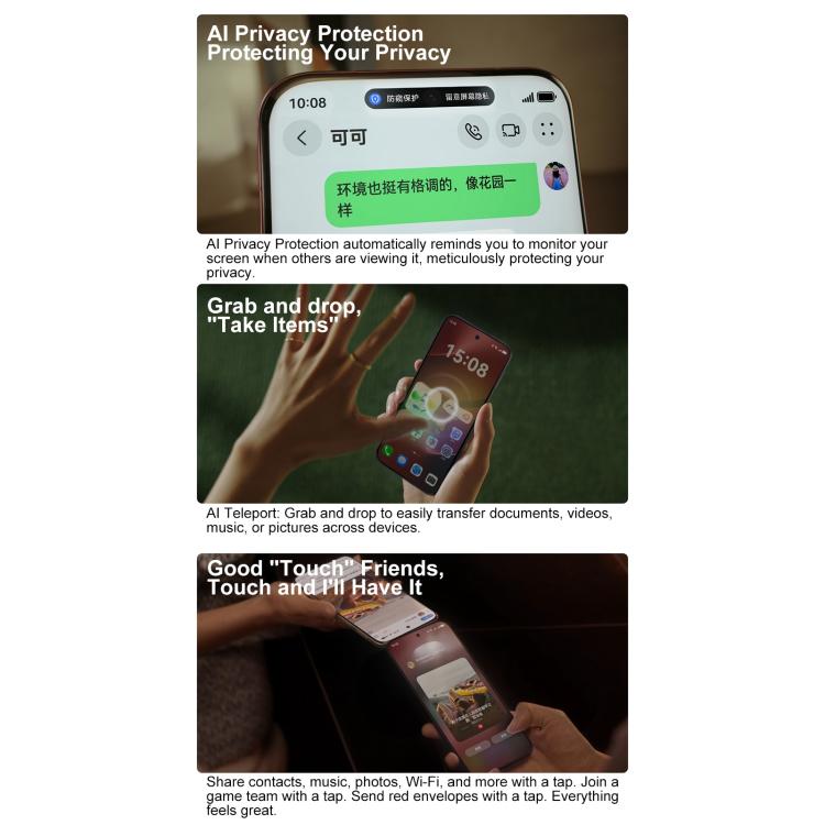 HUAWEI Pura 80, 12GB+1TB, Side Fingerprint Identification, 6.6 inch HarmonyOS 5.1, NFC, OTG, Not Support Google Play