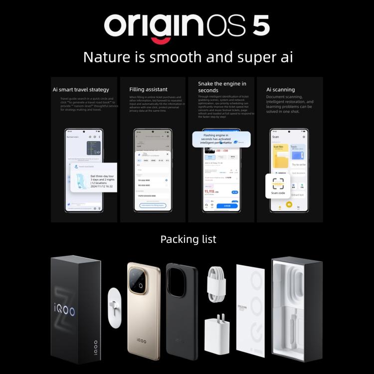 vivo iQOO Z10 Turbo+, 12GB+256GB, Screen Fingerprint, 6.78 inch Android 15 OriginOS 5 Snapdragon 8 Elite Octa Core, OTG, NFC, Network: 5G, Support Google Play