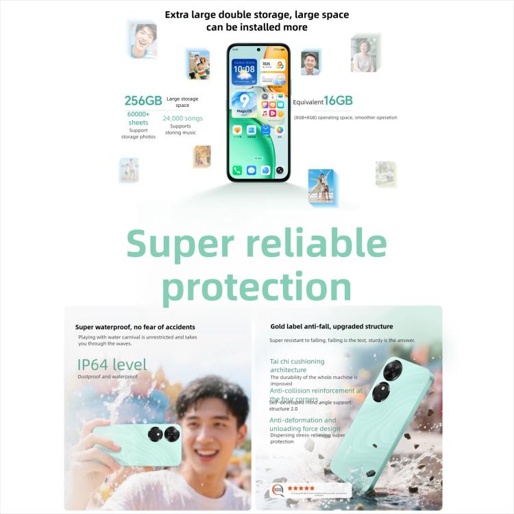 Honor Play10C, 4GB+128GB, Side Fingerprint, 6.61 inch MagicOS 9.0 Android 15 Dimensity 6300 Octa Core, Network: 5G, OTG