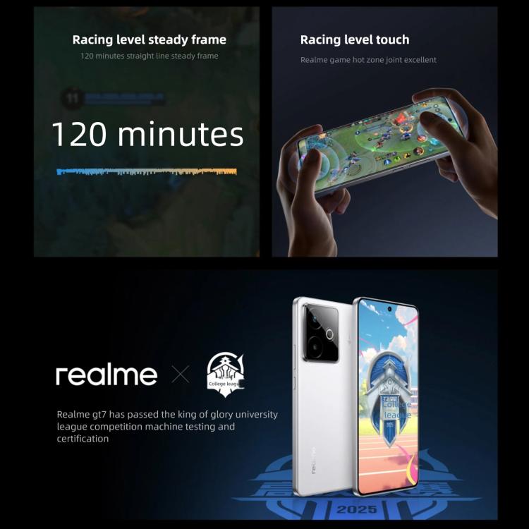 Realme GT7, 16GB+512GB, 6.8 inch Android 15 / Realme UI 6.0 MediaTek Dimensity 9400+ Octa Core, NFC, Network: 5G, Support Google Play