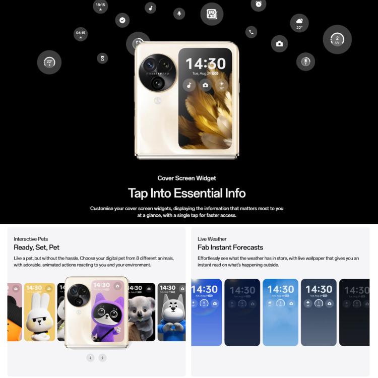 OPPO Find N3 Flip AI, 12GB+256GB, Face ID & Side Fingerprint Identification, 6.8 inch + 3.26 inch Screen ColorOS 13.2 Dimensity 9200 Octa Core, Network: 5G