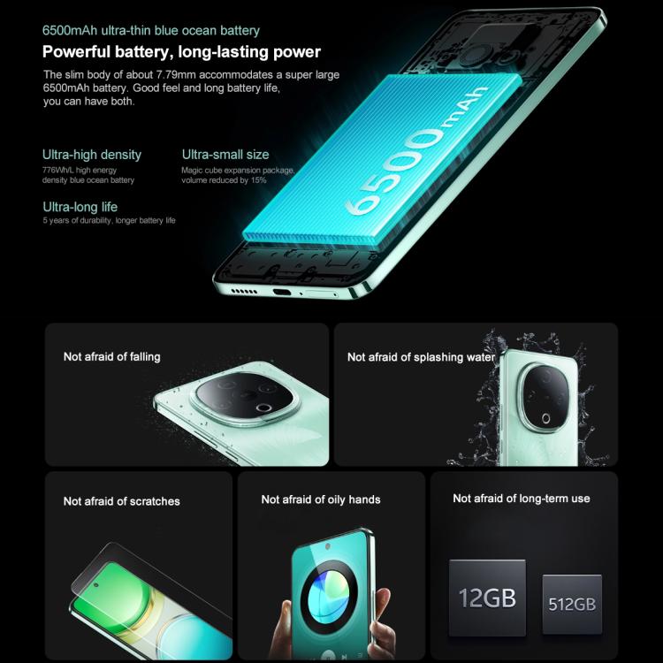 vivo Y300, 12GB+512GB, Face ID / Screen Fingerprint Identification, 6.77 inch Android 15 OriginOS 5 Dimensity 6300 Octa Core, OTG, Network: 5G