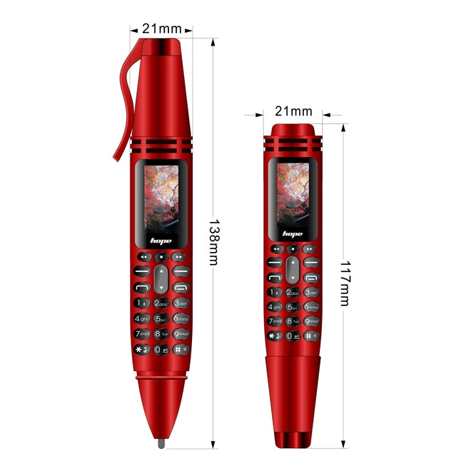 Multifunctional Remote Noise Reduction Back-clip Recording Pen with 0.96 inch Color Screen, Dual SIM Dual Standby, Support Bluetooth, GSM, LED Light, Handwriting