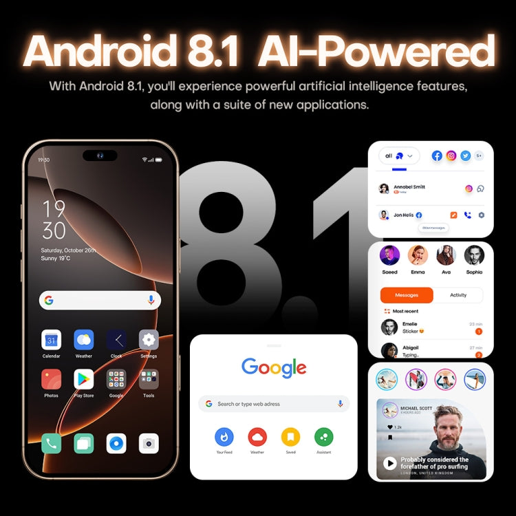 i16 Pro Max / A08A, 3GB+64GB, 6.73 inch Screen, Face Identification, Android 8.1 MTK6753 Octa Core, Network: 4G, Dual SIM, EU Plug