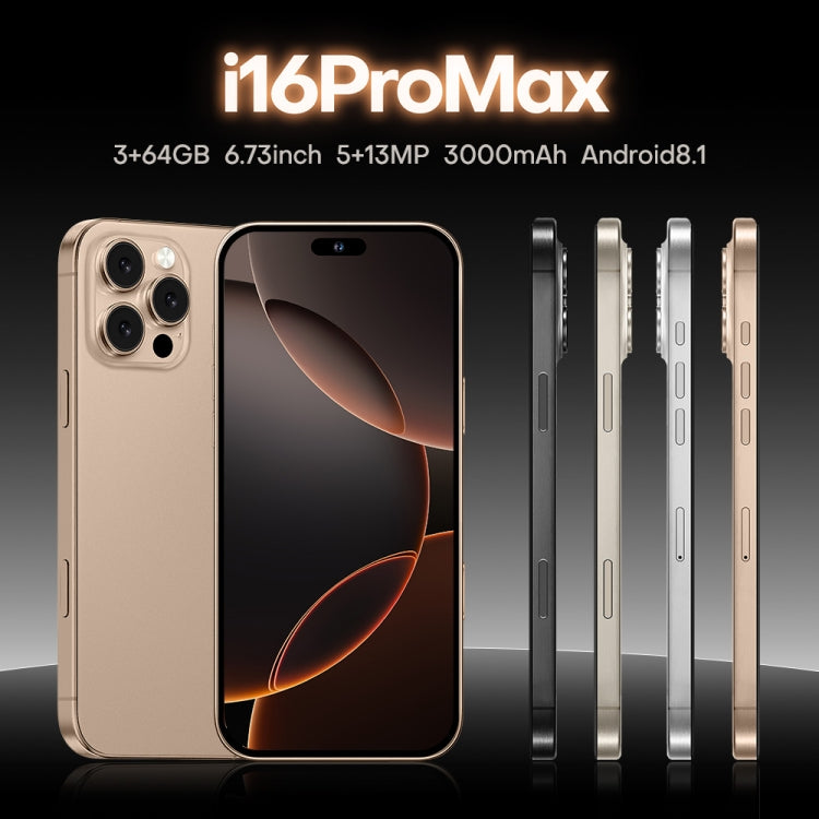 i16 Pro Max / A08A, 3GB+64GB, 6.73 inch Screen, Face Identification, Android 8.1 MTK6753 Octa Core, Network: 4G, Dual SIM, US Plug