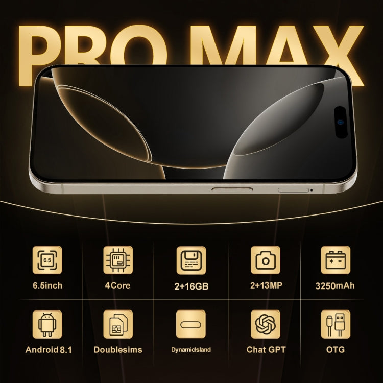i16 Pro Max / Q5, 2GB+16GB, 6.5 inch Screen, Face Identification, Android 8.1 MTK6580P Quad Core, Network: 3G, Dual SIM, AU Plug
